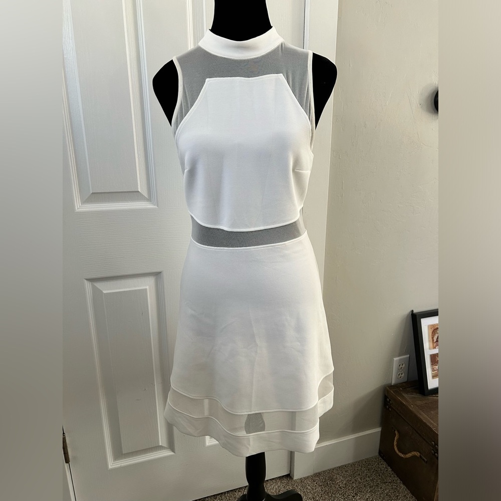 Topshop High Neck White Dress.